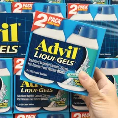 Advil® Liqui•Gels 200 mg |120/240 viên| Giảm đau nhanh/Kháng viêm & Hạ sốt [SP Chuẩn Mỹ không tem]