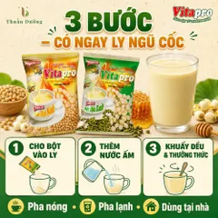 Combo Bột Đậu Nành Hạt Sen Mật Ong & Đậu Xanh Hạt Sen Mật Ong Vitapro - Bồi Bổ Cơ Thể, Giúp Ngủ Ngon & Dễ Tiêu Hóa