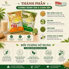 Combo Bột Đậu Nành Hạt Sen & Đậu Xanh Hạt Sen Vitapro- Thanh Nhiệt, Giúp Ngủ Ngon & Đẹp Da (Có Đường)