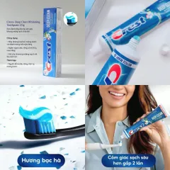 Set 2 Kem Đánh Răng Crest Deep Clean Complete Whitening Trắng Răng Sạch Sâu 2x153g ⚡ Giá Tốt Nhất
