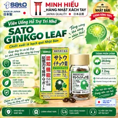 Viên Uống Sato Ginkgo Leaf 60 Viên Nhật Bản – Hỗ Trợ Trí Nhớ & Chức Năng Nhận Thức Cho Người Trung Niên