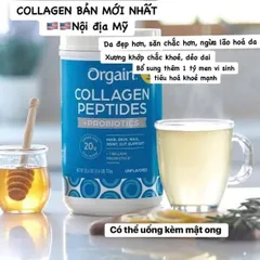 Bột collagen Orgain collagen peptides +probiotics 726g - Hàng mới, bản mới