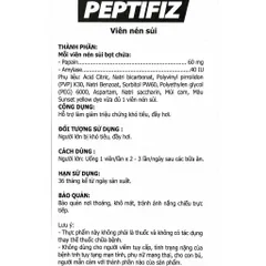 Viên sủi tiêu hóa US Pharma Peptifiz giảm đau bao tử dạ dày ợ hơi chua nóng rát, khó tiêu ăn kém (hộp 40 viên)