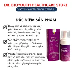 Dung Dịch Vệ Sinh Phụ Nữ Lady GH Cân Bằng pH Tự Nhiên Cho Vùng Da Nhạy Cảm Dịu Nhẹ Không Gây Khô Rát Dạng Bọt 100ml