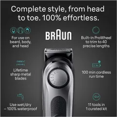 Bộ sản phẩm tông đơ cắt tóc, cạo râu Braun All-in-One Style Kit Series 7 7420,  Braun 11-in-1 Trimmer