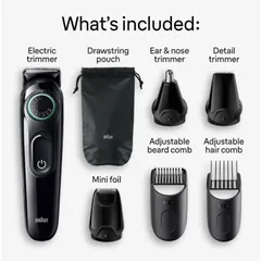 Tông Đơ Cắt Tóc Đa Năng Braun 8 In 1, Cắt Tóc, Cạo Râu, Tỉa Lông Mũi...