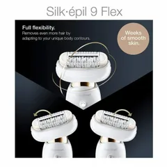Máy Cạo, Nhổ, Tẩy Lông Tại Nhà Braun Silk-épil 9 Flex SES 9300 3D, Làm Sạch Vùng Kín