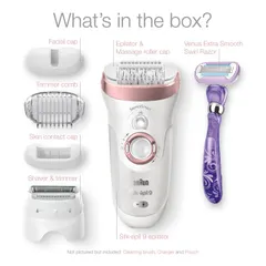 Máy Nhổ Lông, Cạo Lông, Tẩy Lông, Braun Silk·épil 9 - 7 phụ kiện SES 9-870