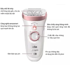 Máy Tẩy, Nhổ Lông, Vùng Kín Braun Silk-épil 9, Model: 9-720, 9-870, SES9-030 [Made in Germany]