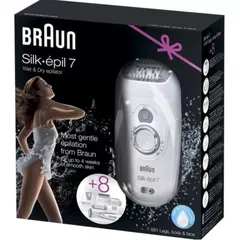 Máy Nhổ, Tẩy Lông Bikini Braun Silk-épil 7, Model: SE7-441,  561, 521 body & face wet & dry, Chính Hãng