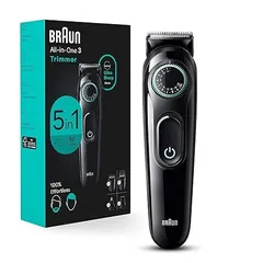 Tông đơ cắt tóc, đa năng có trức năng điều khiển độ sâu của lưỡi, Braun all-in-one 3 trimmer 5-in-1