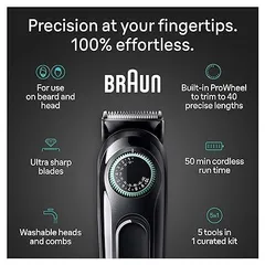 Tông đơ cắt tóc, đa năng có trức năng điều khiển độ sâu của lưỡi, Braun all-in-one 3 trimmer 5-in-1
