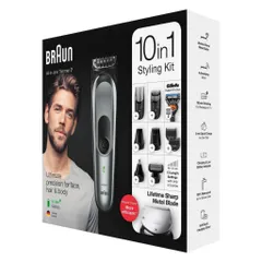 Tông đơ cắt tóc, cạo râu, tỉa lông mũi đa năng Braun 10 in 1