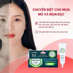 Kem Giảm Mụn Mủ, Mụn Bọc, Mụn Đỏ Và Mụn Trứng Cá Acnevir Santafa - Tuýp 10gr