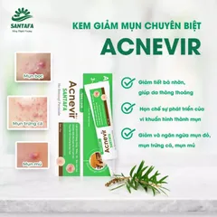 Kem Giảm Mụn Mủ, Mụn Bọc, Mụn Đỏ Và Mụn Trứng Cá Acnevir Santafa - Tuýp 10gr