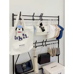 Kệ Chữ L 4 Tầng Để Giày Dép, Treo Quần Áo 60X26X155cm