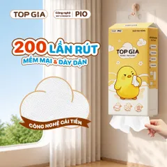 [ Tiết Kiệm Tối Đa ] Thùng 10 Bịch Khăn Giấy Pio TopGia 200 Lần Rút - Mềm Mịn Giấy dai tự nhiên - thấm hút tốt