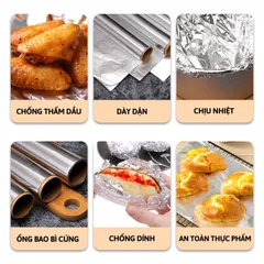 Giấy Bạc bọc nướng thực phẩm, Nấu Nướng 5m X 30cm Cao Cấp Dùng Cho Lò Nướng Và Nồi Chiên Không Dầu Tiện Lợi 817802