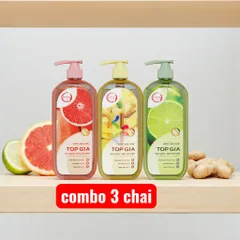 Nước Rửa Chén Bát TopGia 1kg – Hương Chanh, Gừng, Bưởi Hồng – Sạch Dầu Mỡ, Dịu Nhẹ Da Tay