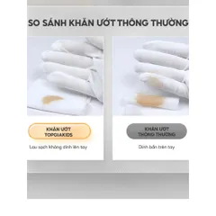 Khăn ướt TOPGIAKIDS chuẩn 3K không mùi, không cồn, không parabens - an toàn cho sức khỏe người dùng.