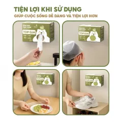 [Tặng Kèm Nam Châm] Hộp 100 Màng Bọc Thực Phẩm Treo Tường TopGia Cao Cấp