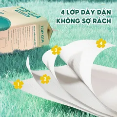 Khăn giấy Top Gia treo tường Sắc Việt, siêu mềm mịn, an toàn cho da, bịch 1280 tờ 817845