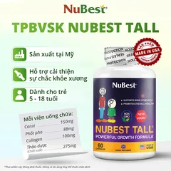 Viên uống hỗ trợ tăng chiều cao NuBest Tall New Look - CÔNG THỨC MỚI - Cho Trẻ Em 5-18 Tuổi (Combo 3 tặng 1)