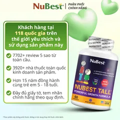 Viên uống hỗ trợ tăng chiều cao NuBest Tall New Look - CÔNG THỨC MỚI - Cho Trẻ Em 5-18 Tuổi (Combo 3 tặng 1)