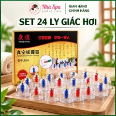 Bộ Giác Hơi Chân Không 32 Ly,24 Ly, 12 Ly Bộ Giác Hơi Không Dùng Lửa Loại Cốc Dày Hàng Cao Cấp
