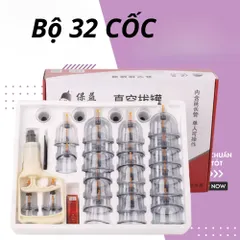 Bộ Giác Hơi Chân Không 32 Ly,24 Ly, 12 Ly Bộ Giác Hơi Không Dùng Lửa Loại Cốc Dày Hàng Cao Cấp
