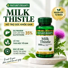 (Mỹ) Viên Uống Hỗ Trợ Gan Nature’s Bounty Milk Thistle 1000mg 50 Viên Chính Hãng Cây Kế Sữa Hỗ Trợ Chức Năng Gan, Chống Oxy Hóa