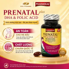 Viên uống bổ bà bầu PRENATAL DHA & FOLIC ACID PHARMEKAL (Lọ 30v)TPBS
