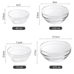K1- Bát Thuỷ Tinh dùng trong Spa. Có các kích cỡ khác nhau K1