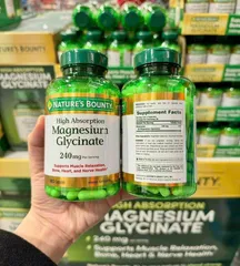 Viên uống bổ sung Magnesium Glycinate 240mg Nature's Bounty - Hỗ trợ sức khỏe xương, cơ bắp, thần kinh - 180 viên 818278