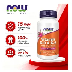 Vitamin D3 K2 1000IU/45mcg (120 Viên),Hỗ trợ tăng cường miễn dịch,Hỗ trợ sức khỏe xương khớp 818302
