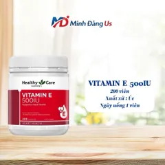 [CHÍNH HÃNG] Viên uống Vitamin E 500IU Healthy Care 200 viên hỗ trợ điều hoà nội tiết, giảm mụn