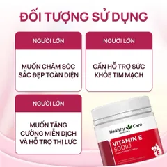 [CHÍNH HÃNG] Viên uống Vitamin E 500IU Healthy Care 200 viên hỗ trợ điều hoà nội tiết, giảm mụn