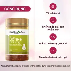 [CHÍNH HÃNG] Mầm đậu nành Healthy Care Super Lecithin 1200mg 100 viên hàng chính hãng Úc giúp điều hoà nội tiết
