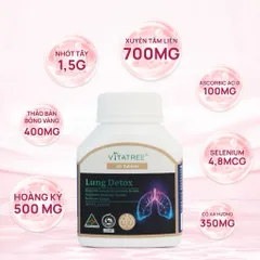 Viên uống bổ phổi Vitatree Lung Detox 60 viên giúp cải thiện chức năng phổi và tăng cường miễn dịch