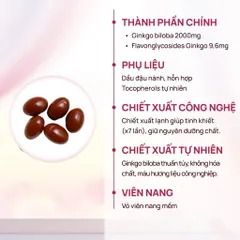 [CHÍNH HÃNG] Viên uống bổ não HealthyCare Ginkgo Biloba 100 viên hoạt huyết dưỡng não hỗ trợ trí nhớ