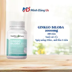 [CHÍNH HÃNG] Viên uống bổ não HealthyCare Ginkgo Biloba 100 viên hoạt huyết dưỡng não hỗ trợ trí nhớ