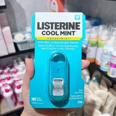 Xịt thơm miệng/Miếng Ngậm thơm miệng diệt khuẩn Listerine 7,7ml Cool Mint Pockeymist Mỹ