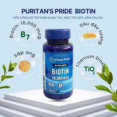 Viên uống Biotin mọc tóc, đẹp da Puritan's Pride Ultra Mega BIOTIN 10000mg 100 viên từ MỸ
