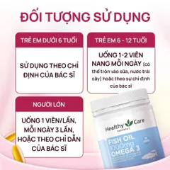 Dầu cá tự nhiên Fish Oil 1000 mg Omega 3 hãng Healthy Care của Úc hộp 400 viên