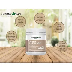 Sụn vi cá hỗ trợ xương khớp Healthy Care Shark Cartilage 750mg 200 viên
