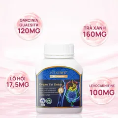 Viên uống thải độc mỡ nội tạng Vitatree Organ Fat Detox hỗ trợ chuyển hoá chất béo hộp 60 viên