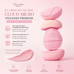 Combo 4 Mút Xỏ Ngón Tán Má Hồng Và Che Khuyết Điểm Piccasso Cloud Micro Puff