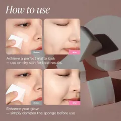 Bông Mút Trang Điểm Piccasso Latex Round / Square Sponge 6P Không Hút Nền, Siêt Tiết Kiệm