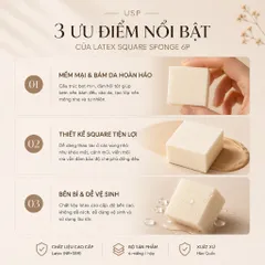 COMBO ROUND & SQUARE SPONGE 12P PICCASSO BẢN MỚI MỀM HƠN, MỊN HƠN  (Tặng 1 Glow cushion puff)