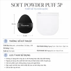 COMBO CỌ PHỦ PHẤN PICCASSO 125 & SOFT POWDER PUFF 5P+1P